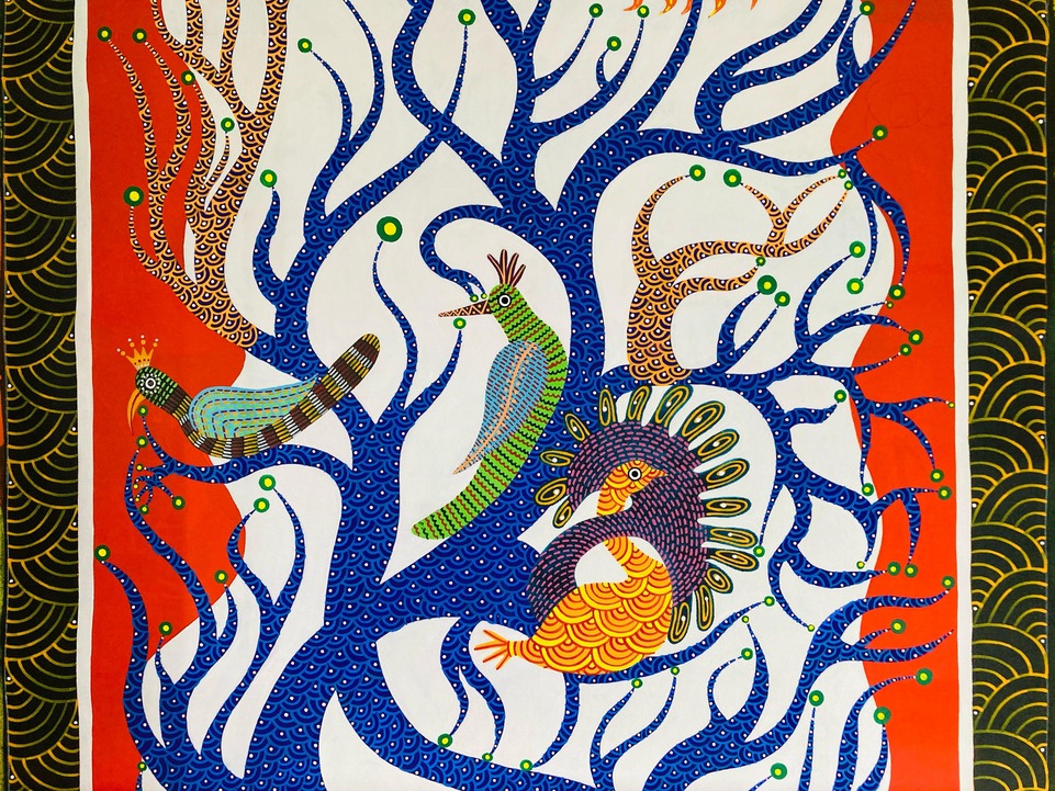 Gond's Mythical Haven: Life's Mosaic