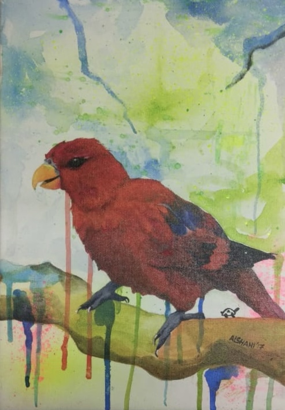 Vibrant Wings: Red Lory's Palette